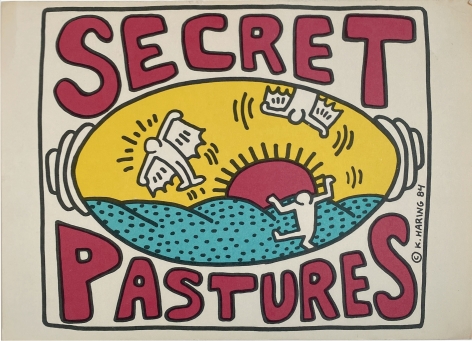 Keith Haring, “Secret Pastures” announcement card, Alternate Projects